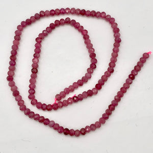 Tourmaline Faceted Roundel Bead Strand | 4x3mm | Pink | 132 Bead(s)