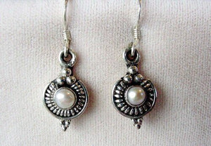 Antique Design Bali Pearl Solid Sterling Silver Earrings 4154 - PremiumBead Alternate Image 10