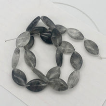 Load image into Gallery viewer, Misty Grey Tourmalated Quartz Bead Strand | 20mm | Grey | Flat Oval | 21 Beads | - PremiumBead Alternate Image 3
