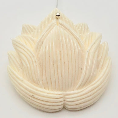 Glamorous Waterbuffalo Bone Lotus Flower Pendant Bead 10750 - PremiumBead Primary Image 1