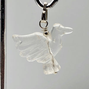 Quartz Dove Pendant Necklace | Semi Precious Stone Jewelry | Silver | 1 1/8" | - PremiumBead Alternate Image 5
