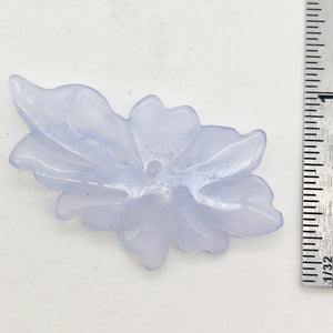 16.9cts Exquisitely Hand Carved Blue Chalcedony Flower Pendant Bead - PremiumBead Alternate Image 4