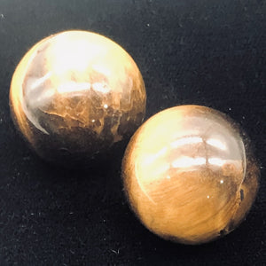 Tigereye Round | 20mm | Bronze/Black | 2 Spheres |