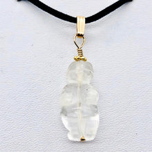 Load image into Gallery viewer, Quartz Goddess of Willendorf 14Kgf Pendant |1.38&quot; Long | Green | - PremiumBead Alternate Image 3
