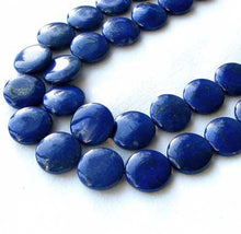 Load image into Gallery viewer, Exquisite Natural Lapis 16x5mm Coin Bead Strand 109345 - PremiumBead Primary Image 1
