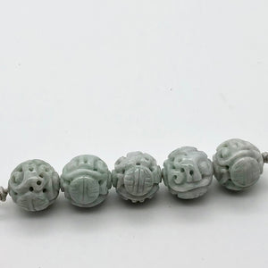 17.5mm Hand Carved Longevity Knot Jadeite Bead - 1 Bead 10769 | 17.5mm | Green - PremiumBead Alternate Image 3