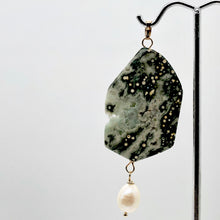 Load image into Gallery viewer, Ocean Jasper and Pearl 14K Gold Filled Pendant | 2 3/4 Inch Long |
