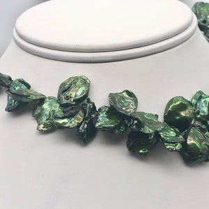 Designer 18.15ct Green Corn Flake Keishi Pearl Strand 109062M - PremiumBead Alternate Image 3