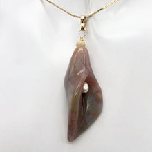 Load image into Gallery viewer, Lily! Fancy Jasper Carved Flower 14Kgf Pendant | 2&quot; Long | Purple | Flower | - PremiumBead Alternate Image 4
