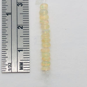 Opal Graduated Faceted Fiery Roundel Bead Parcel | 4-3 1/2 mm | Golden| 8 Beads|