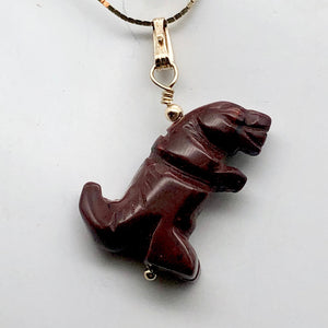 Red Jasper T- Rex Pendant Necklace|Semi Precious Stone Jewelry| 14k gf Pendant | - PremiumBead Alternate Image 6