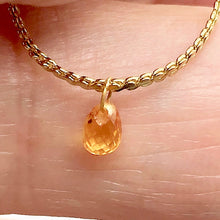 Load image into Gallery viewer, Sapphire 18K Briolette Bead Pendant | Golden Orange | 5x3mm | .56 ct |
