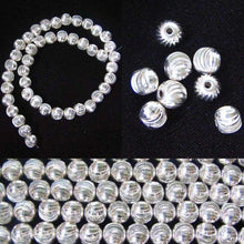 Load image into Gallery viewer, Sparkling Laser Cut Sterling Silver Bead Strand 108596 - PremiumBead Alternate Image 4

