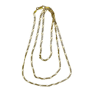 Italian! 10K Gold Figaro Link Chain 30" Necklace | 6.47g |