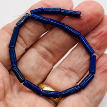Load image into Gallery viewer, Lapis Lazuli Strand Tube | 9x4 mm | Blue/Silver | 50 Beads|
