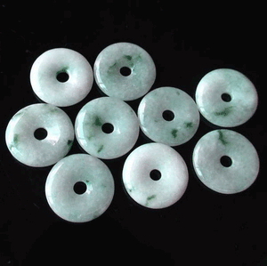 1 Minty Green Natural Jade 23x4mm Pi Circle Donut 10202 - PremiumBead Primary Image 1