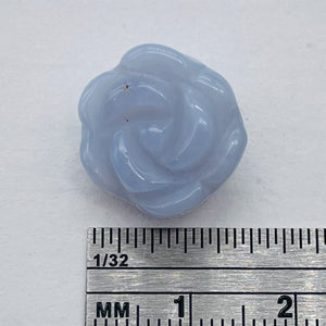 Hand Carved 1 Blue Lace Agate Rose Flower Bead 10213