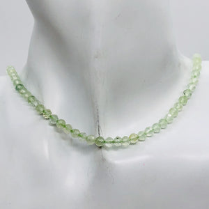 Prehnite Faceted Strand Round | 4 mm | Light Green | 80-90 Beads |
