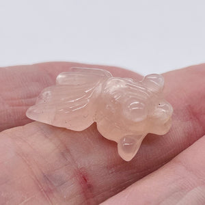 Swim Carved Rose Quartz Koi Goldfish Bead