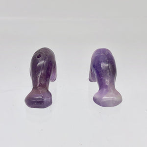 Grace 2 Carved Purple Amethyst Manatee Beads | 21x11x9mm | Purple - PremiumBead Alternate Image 10
