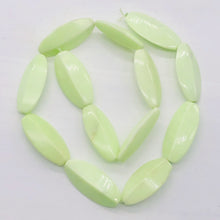 Load image into Gallery viewer, Chrysophrase 16&quot; Bead Strand Ridged Marquise | 30x15mm | Lemon Green| 13 Beads |
