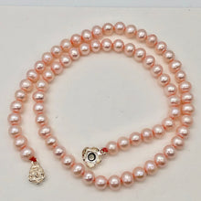 Load image into Gallery viewer, Perfect Peach 6mm Freshwater Pearl and Silver 16.5 inch Necklace
