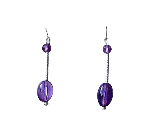 Unique Amethyst & Sterling Silver Earrings 6379B