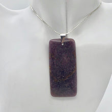 Load image into Gallery viewer, Natural Purple Lepidolite Large Rectangular Sterling Silver Pendant | 2 3/4&quot; | - PremiumBead Alternate Image 10
