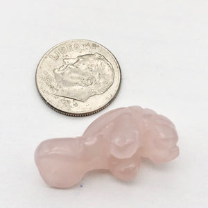 Grace Carved Icy Rose Quartz Manatee Figurine | 21x11x9mm | Pink - PremiumBead Alternate Image 3