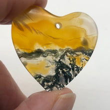 Load image into Gallery viewer, Limbcast Agate Heart Bead | 29x30x3mm | Yellow/Green/Clear | Heart | 1 Bead | - PremiumBead Alternate Image 2
