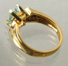 Load image into Gallery viewer, Natural Aquamarine &amp; Diamond Solid 10Kt Yellow Gold Art Deco Ring Size 6 9982G - PremiumBead Alternate Image 11
