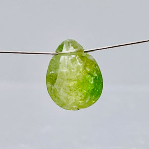 Garnet Grossular Flat Faceted Briolette Pendant Bead | 8x6x4mm(1.4ct) |Green| 1