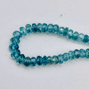 80cts Natural Blue Zircon Faceted Bead Strand 106047