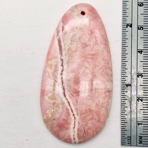 Natural Lacy Pink Rhodochrosite Pendant Bead | 60x30mm| Pink | Teardrop | 1 Bd | - PremiumBead Primary Image 1