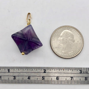 Amethyst Star Pendant Necklace | Semi Precious Stone Jewelry | 14k Pendant - PremiumBead Alternate Image 4