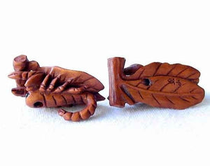 Scorpio Carved Scorpion Boxwood Ojime/Netsuke Bead | 30x15x13mm | Brown - PremiumBead Alternate Image 2