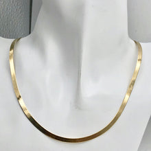 Load image into Gallery viewer, 16&quot; Vermeil 3mm Flex Herringbone Chain Necklace Made in Italy
