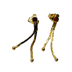 14K Gold Chain Drop Dangle Earrings | 1" Long | Gold | 1 Pair |