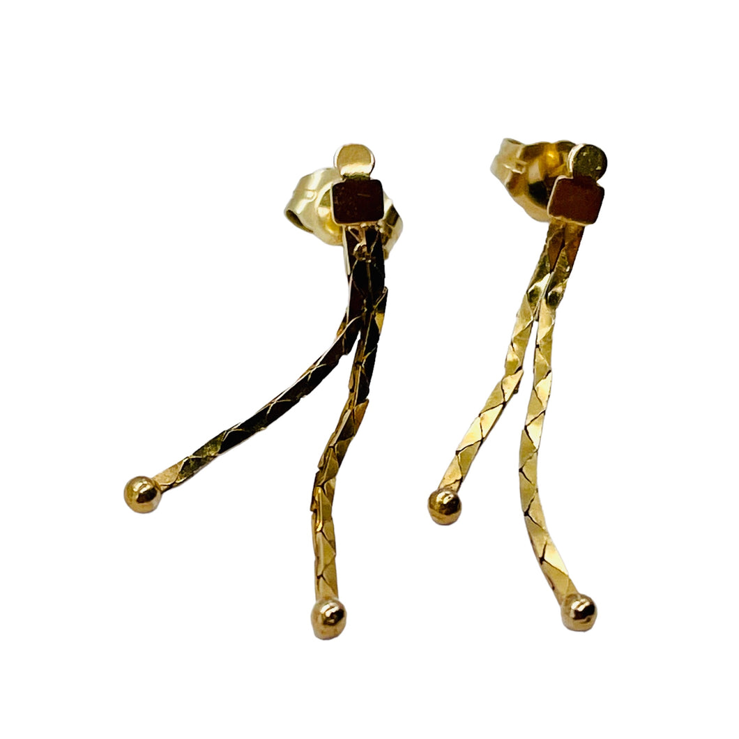 14K Gold Chain Drop Dangle Earrings | 1