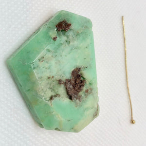 90cts Faceted Chrysoprase Nugget Bead Key Lime 10134C - PremiumBead Alternate Image 2