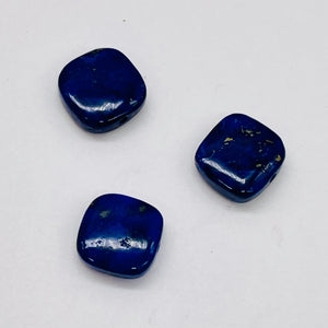 3 Natural Lapis Lazuli Square Coin Beads 8880