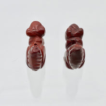 Load image into Gallery viewer, Nuts 2 Hand Carved Animal Brecciated Jasper Squirrel Beads | 22x15x10mm | Red - PremiumBead Alternate Image 8
