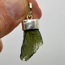Load image into Gallery viewer, Blue Green Moldavite Sterling Silver Pendant 30x15x6mm | 1 5/8&quot; long
