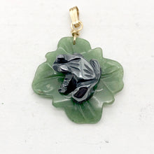 Load image into Gallery viewer, Ribbit Hematite Frog On Aventurine Lily Pad 14Kgf Pendant | 28x28.5x11mm |
