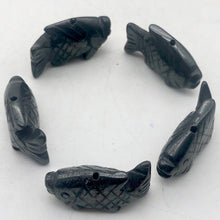 Load image into Gallery viewer, Carved Hematite Fish Figurine Worry Stone | 23x11x5mm | Silver Black - PremiumBead Alternate Image 6
