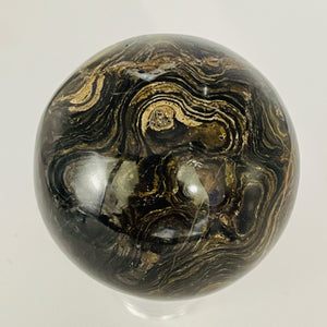 Stromatolite Scry Crystal Round Sphere | 55mm | Bronze/Black | 205g |1 Sphere |
