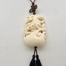 Load image into Gallery viewer, Intricate Waterbuffalo Bone Leopard Dragon Leaf Necklace 8128K - PremiumBead Primary Image 1
