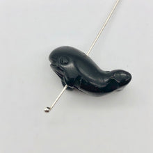 Load image into Gallery viewer, Carved Sea Animals 2 Obsidian Whale Beads | 21x12x10mm | Black - PremiumBead Alternate Image 5
