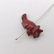 Load image into Gallery viewer, Dinosaur 2 Carved Brecciated Jasper Triceratops Beads | 22x12x8mm | Red - PremiumBead Alternate Image 5
