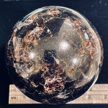 Load image into Gallery viewer, Arfvedsonite Scry Meditation Sphere Round | 2&quot; | Black/Silver | 1 Sphere|
